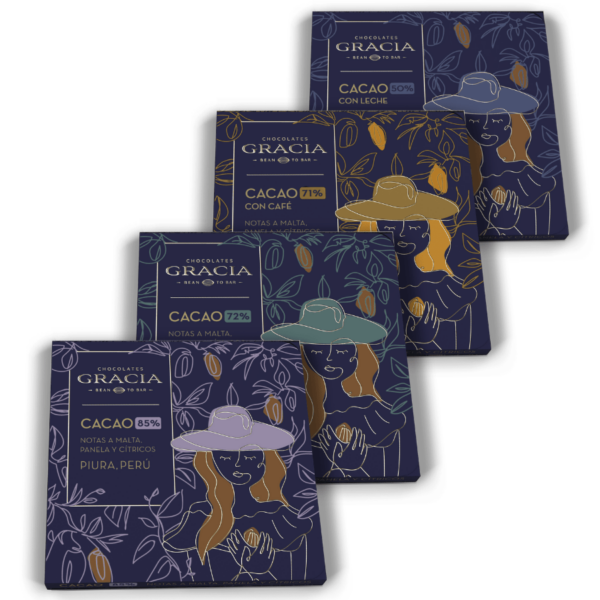 Pack 4 Barras (50 GR) - Las 4 variedades de Chocolates Gracia